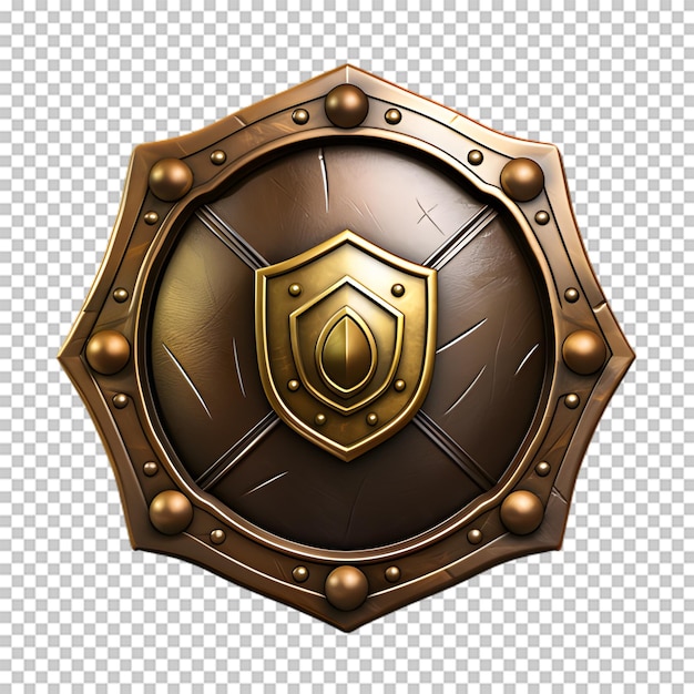 PSD medieval shield isolated on transparent background