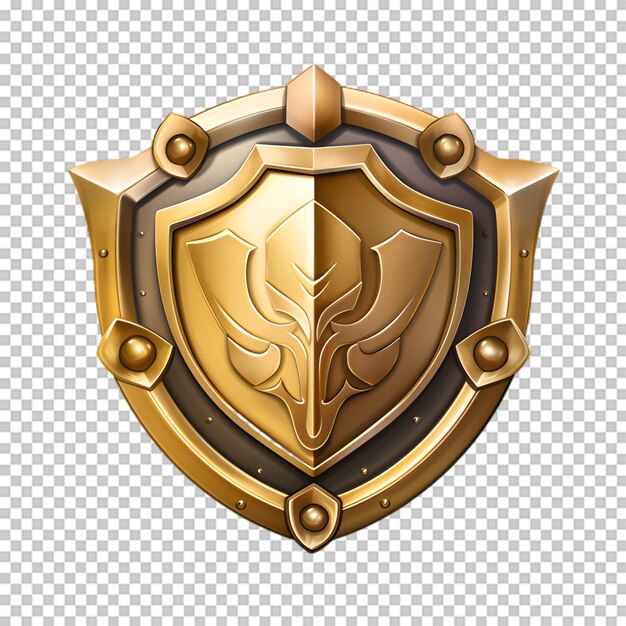 PSD medieval shield isolated on transparent background