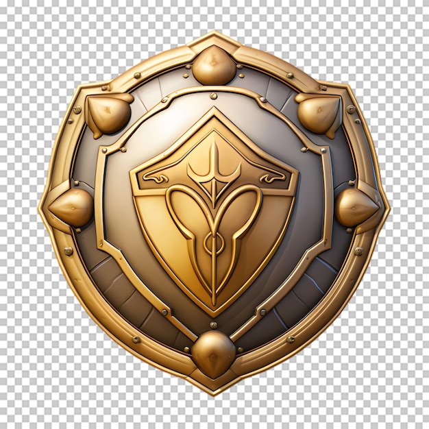 PSD medieval shield isolated on transparent background