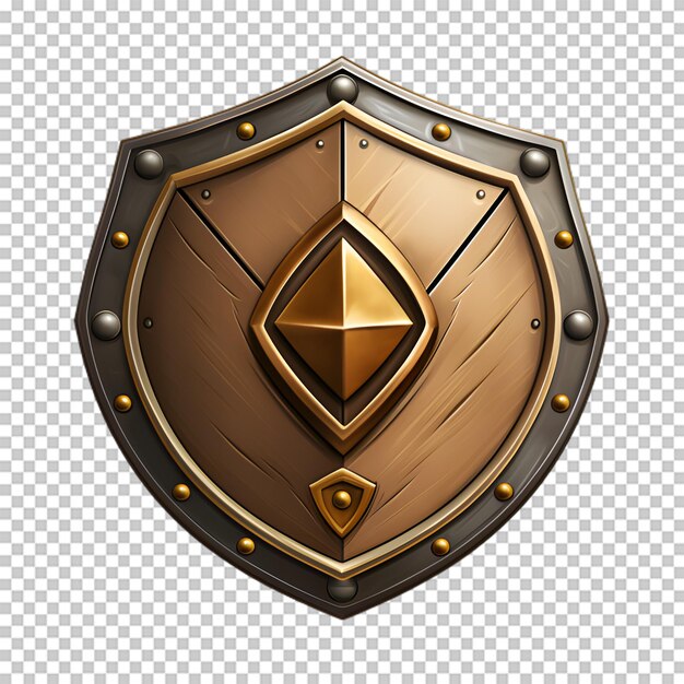 PSD medieval shield isolated on transparent background