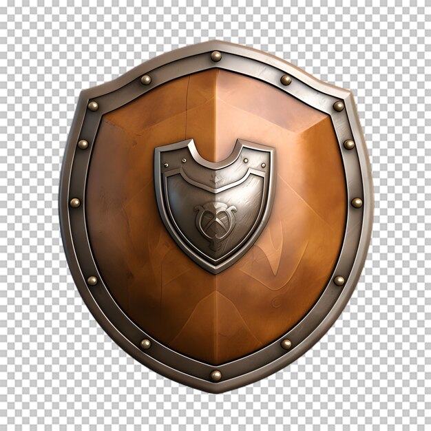 PSD medieval shield isolated on transparent background