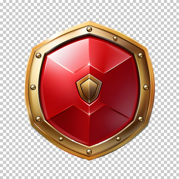 PSD medieval shield isolated on transparent background