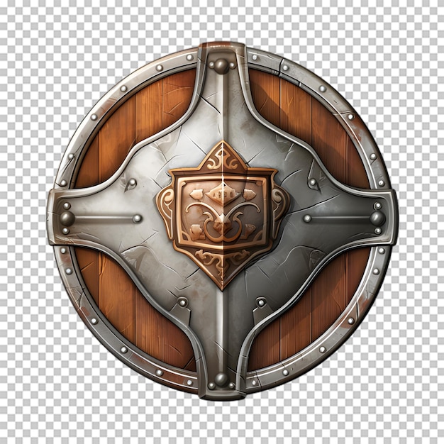 Medieval shield isolated on transparent background