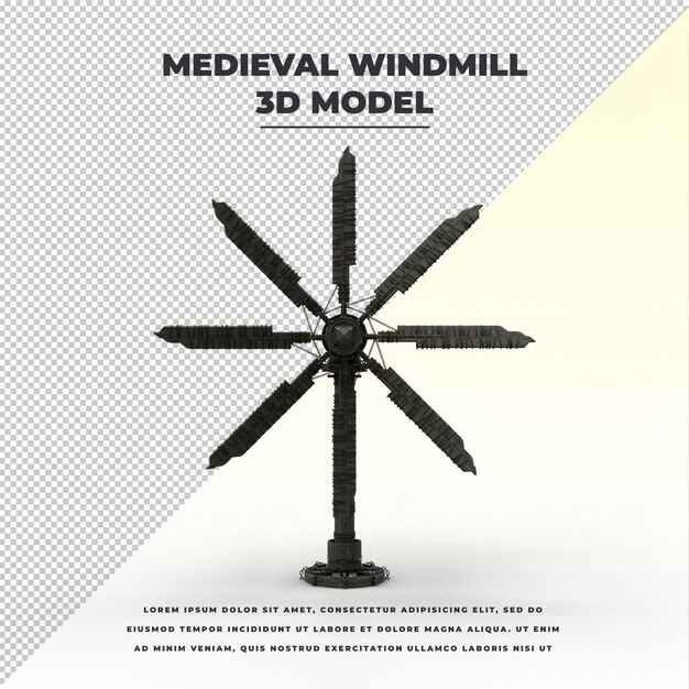 PSD medieval windmill