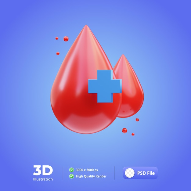 Medisch pictogram bloed 3d illustratie