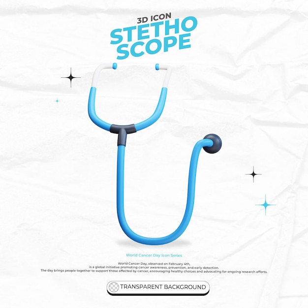 Medische 3d-stethoscoop voor artsen wellness en online gezondheidszorg concept icoon