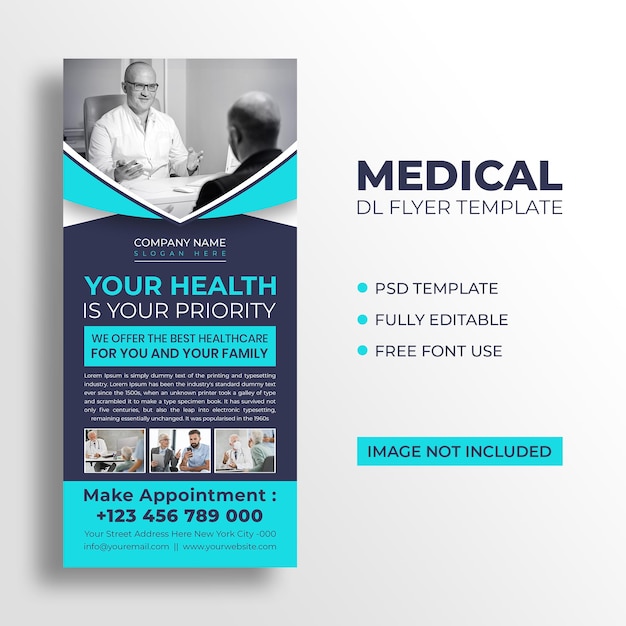 Medische dl flyer ontwerp psd-bestand