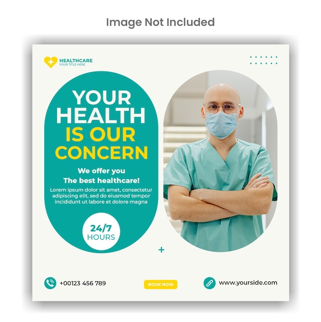 Medische en gezondheidszorg sociale media of instagram post sjabloonontwerp