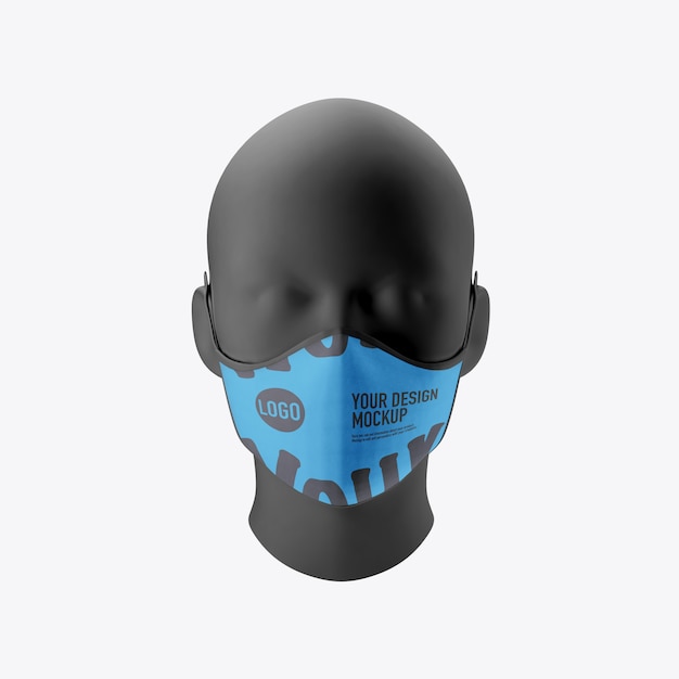 Medische gezichtsmasker mockup geïsoleerd op een witte achtergrond