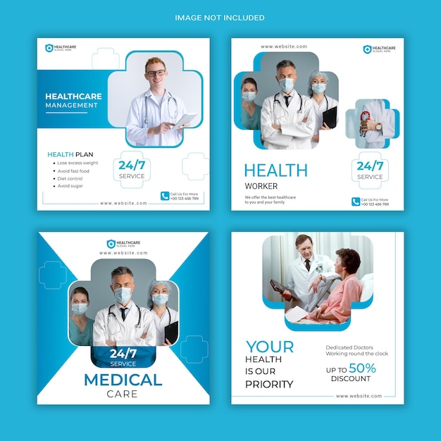 Medische gezondheidszorg instagram set banner