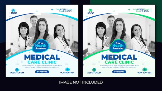 Medische gezondheidszorg sociale media of instagram post banner flyer advertenties ontwerpsjabloon