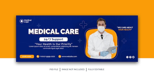 medische gezondheidszorg sociale media omslag Facebook-omslagsjabloon voor webbanner