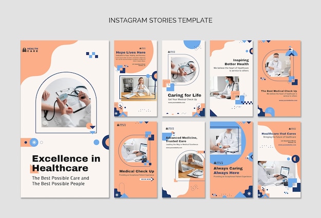 PSD medische instagram verhalen sjabloon