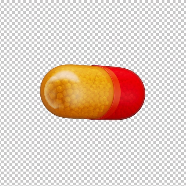 PSD medische pil 3d pictogram met transparante achtergrond