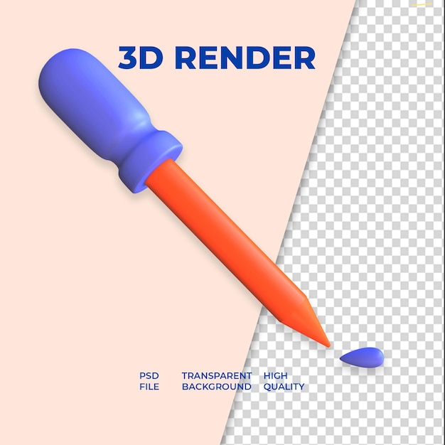 Medische pipet 3d pictogram