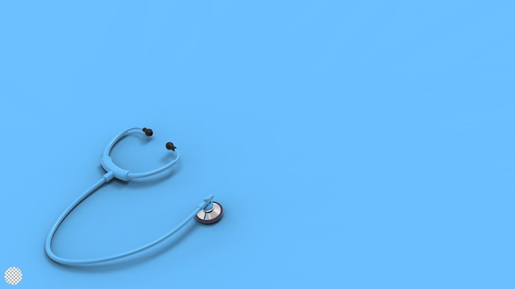 PSD medische stethoscoop 3d-render illustratie voor arts gezondheidszorg concept
