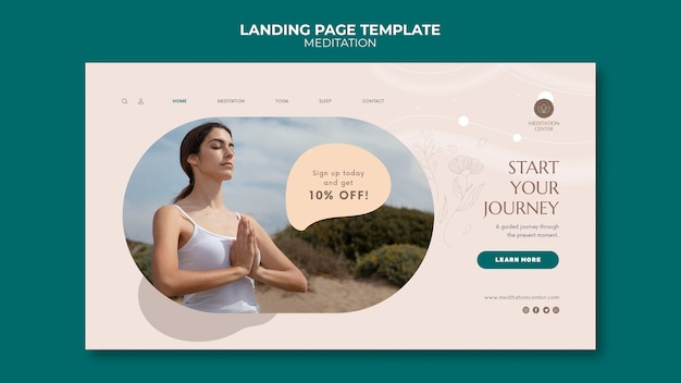 PSD meditation experience landing page template