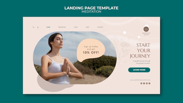 Modello di pagina di destinazione dell'esperienza di meditazione