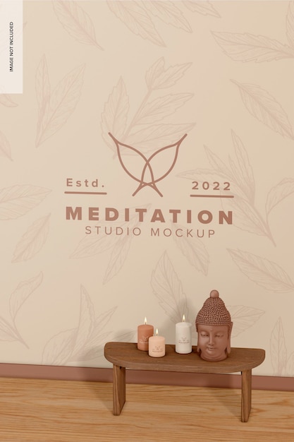 Meditation studio wall mockup front view