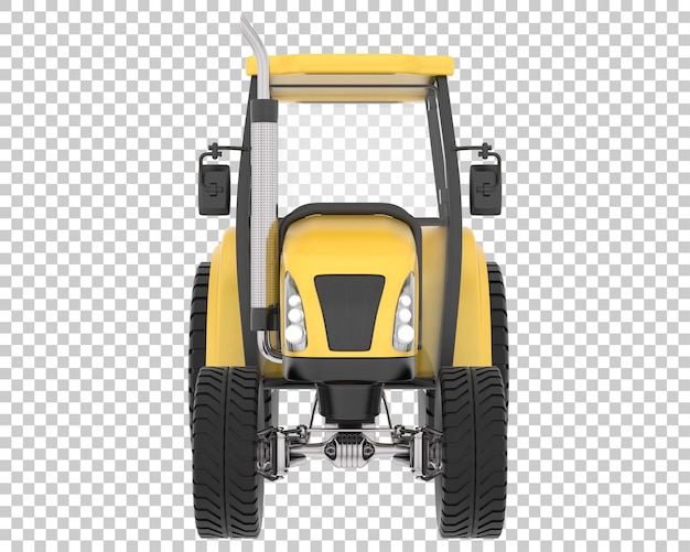 Medium farming tractor on transparent background 3d rendering illustration