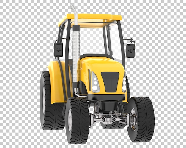 Medium farming tractor on transparent background 3d rendering illustration