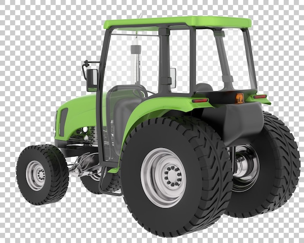 Medium farming tractor on transparent background 3d rendering illustration