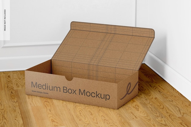 PSD medium moving box mockup opened