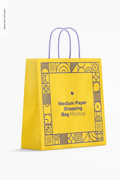 Medium Paper Shopping Bag Mockup, Left View