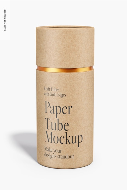 PSD medium paper tube mockup front view