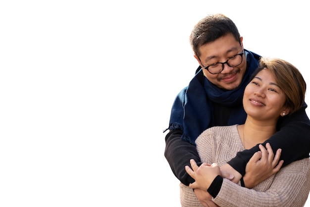 medium shot beautiful couple spending time together