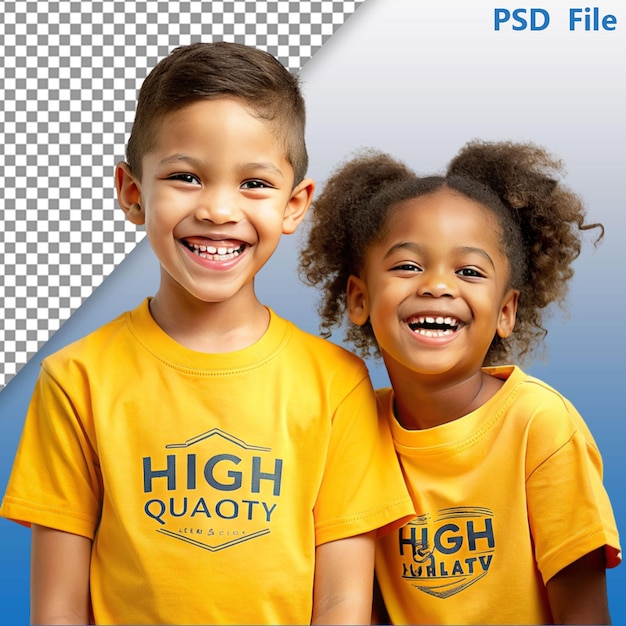 PSD medium shot kids posing together
