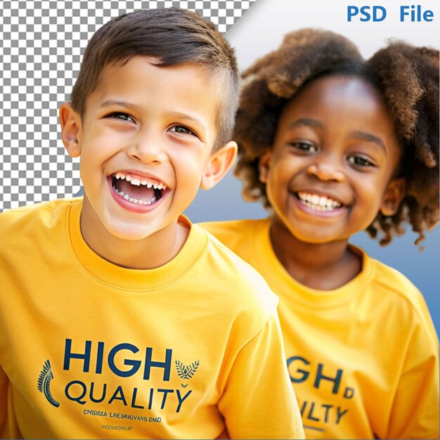 PSD medium shot kinderen die samen poseren.