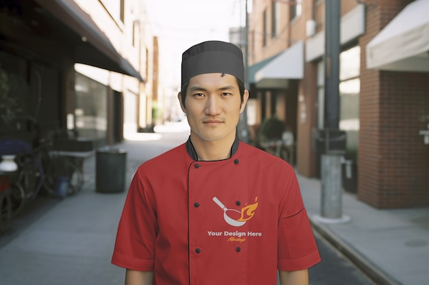 Medium shot man wearing japanese chef uniform