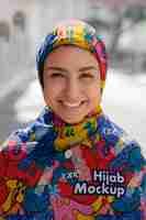 PSD femme musulmana di taglio medio che indossa l'hijab