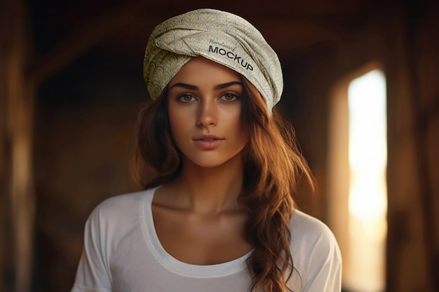 PSD medium shot woman wearing headscarf