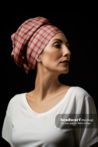 PSD Женщина среднего размера с платком на голове