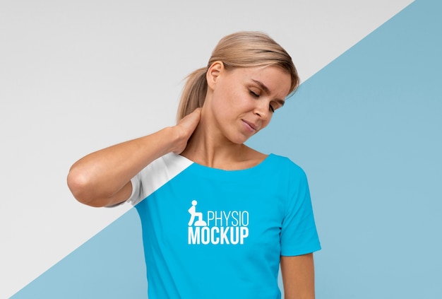 Medium shot woman with neck pain