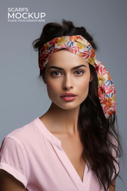 Medium shot young woman wearing scarf