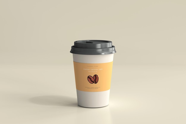 PSD medium size paper coffee cup mockup