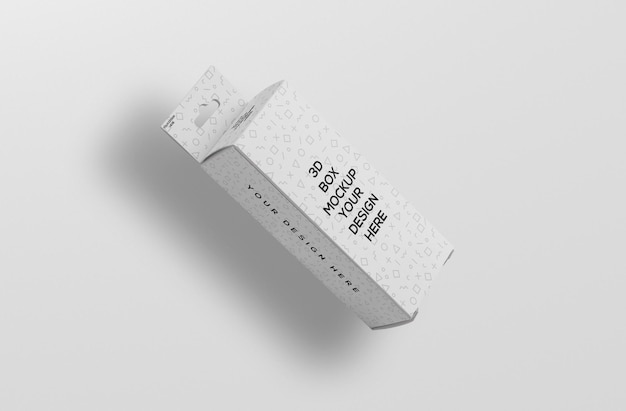medium size rectangle box mockup with a hanger