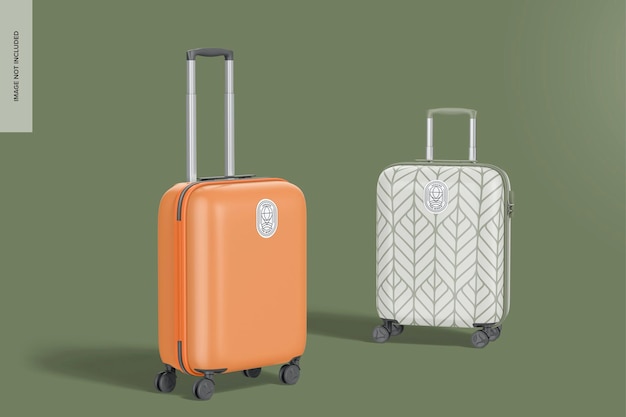 Medium suitcases mockup