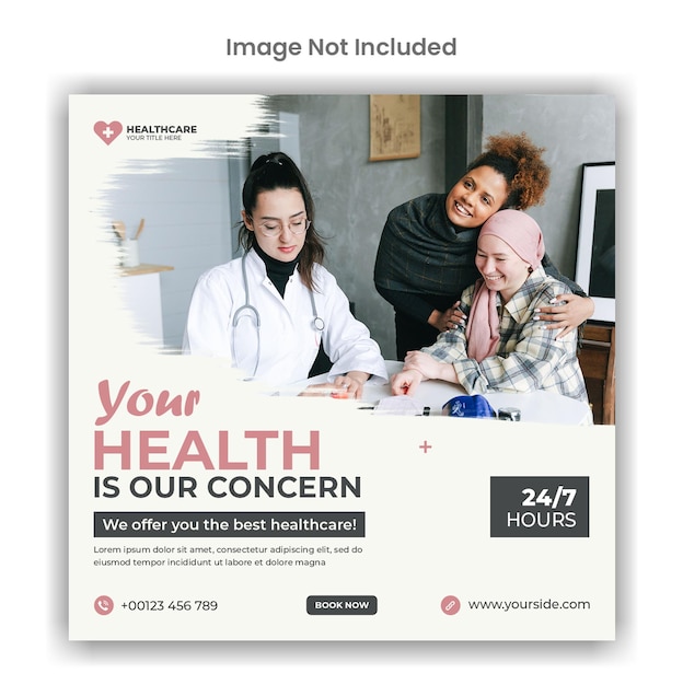 Medycyna I Opieka Zdrowotna W Mediach Społecznościowych Lub Projekt Szablonu Postu Na Instagram