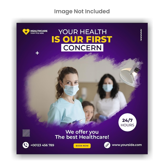 Medycyna I Opieka Zdrowotna W Mediach Społecznościowych Lub Projekt Szablonu Postu Na Instagram