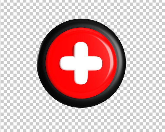 PSD medyczne plus logo znak 3d ikona opieki