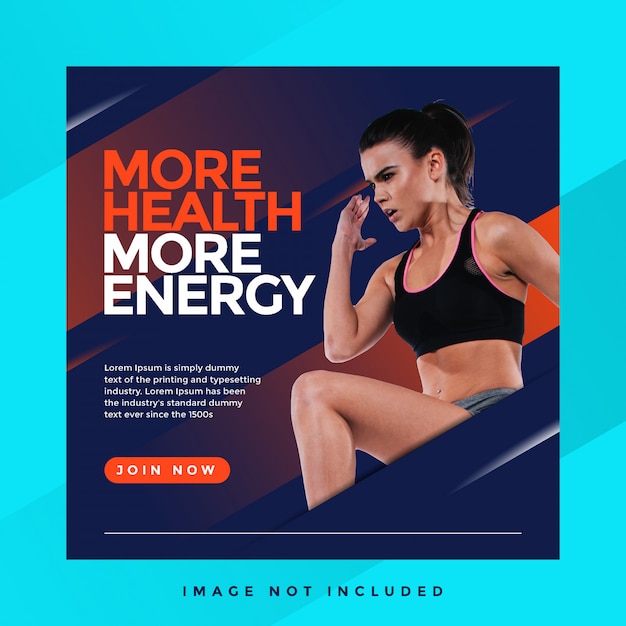 Meer gezondheid meer energie sport instagram sjabloon