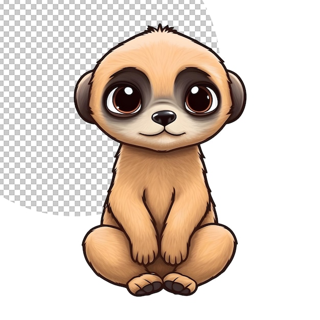 PSD illustrazione del bambino del bambino di meerkat su sfondo trasparente