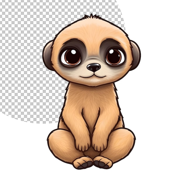 Meerkat baby toddler illustration on transparent background