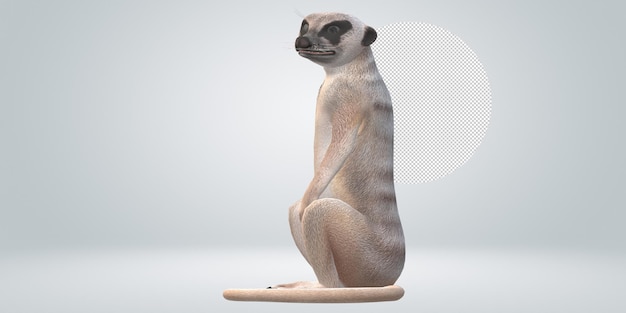 PSD suricata isolata su uno sfondo trasparente