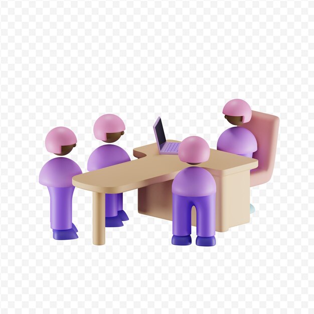 PSD meeting of businessmen 3d illustration