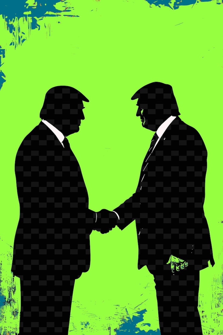 PSD meeting between a presidential candidate and a bitcoin entre flat illustration election campaign